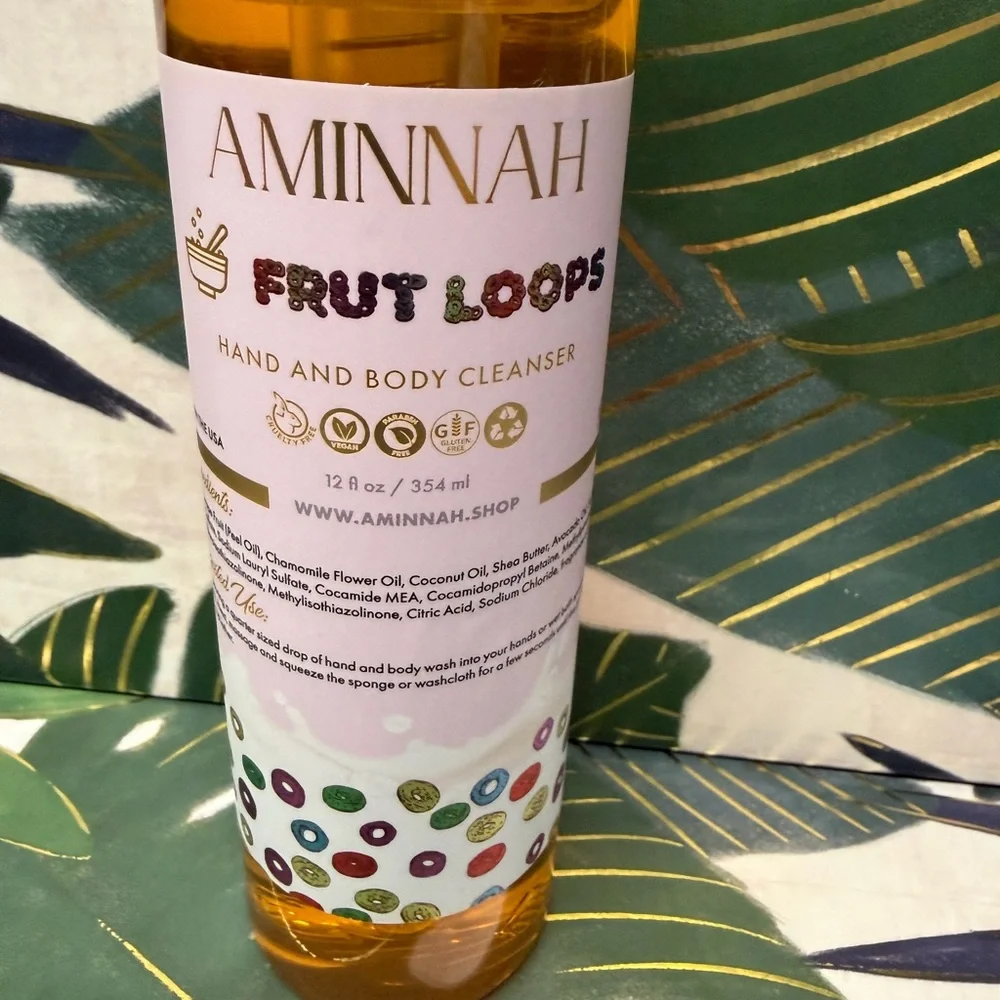 Aminnah Fruit Loops Hand and Body Cleanser 12 fl oz NWT